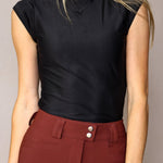 CRINIĒRE Kai Shirt Cap Sleeve | Black - C R I N I Ē R E - Equiluxe Tack