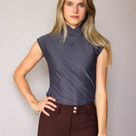 CRINIĒRE Kai Shirt Cap Sleeve | Graphite - C R I N I Ē R E - Equiluxe Tack