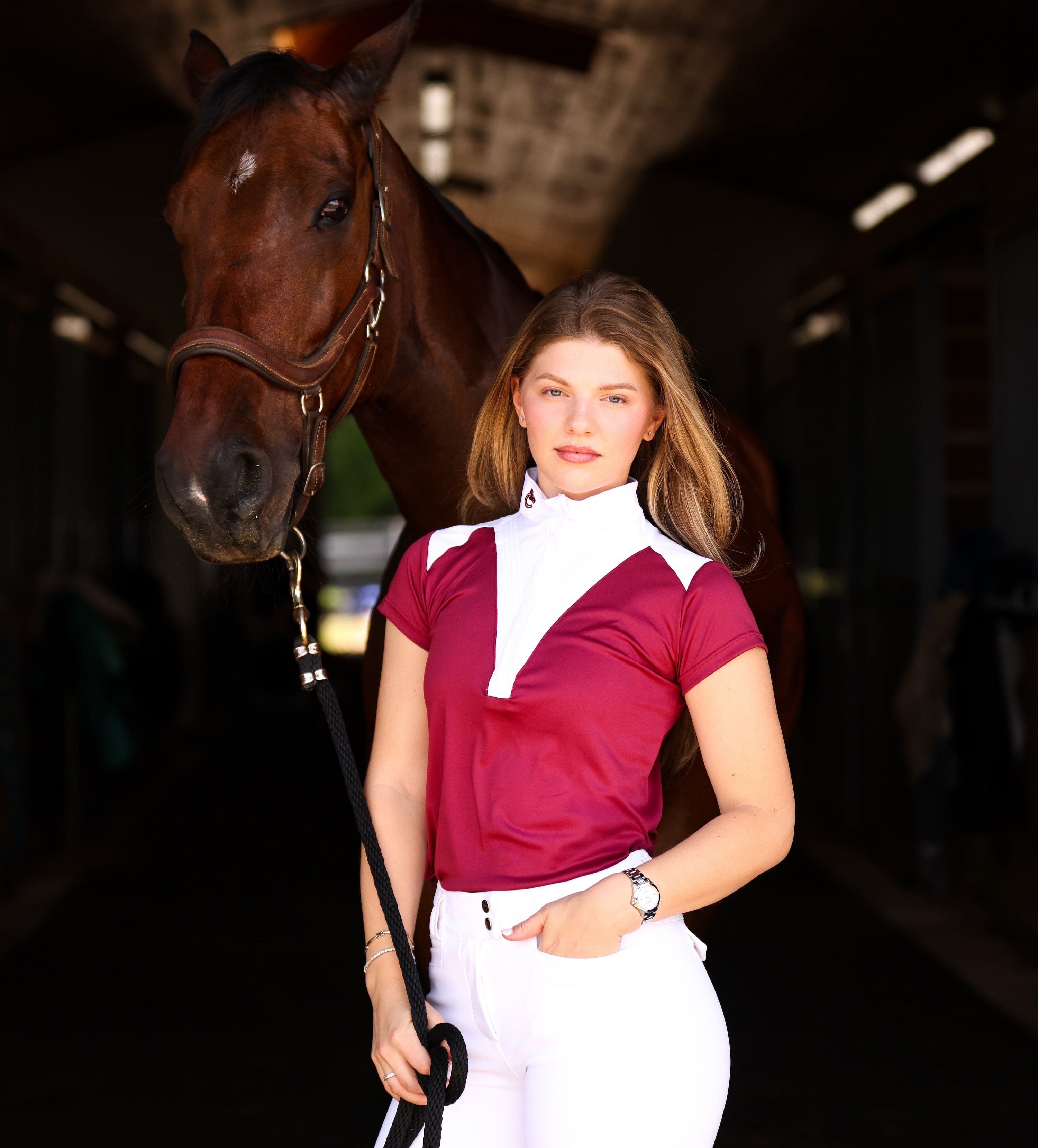 CRINIĒRE Margot Show Shirt | Burgundy - C R I N I Ē R E - Equiluxe Tack