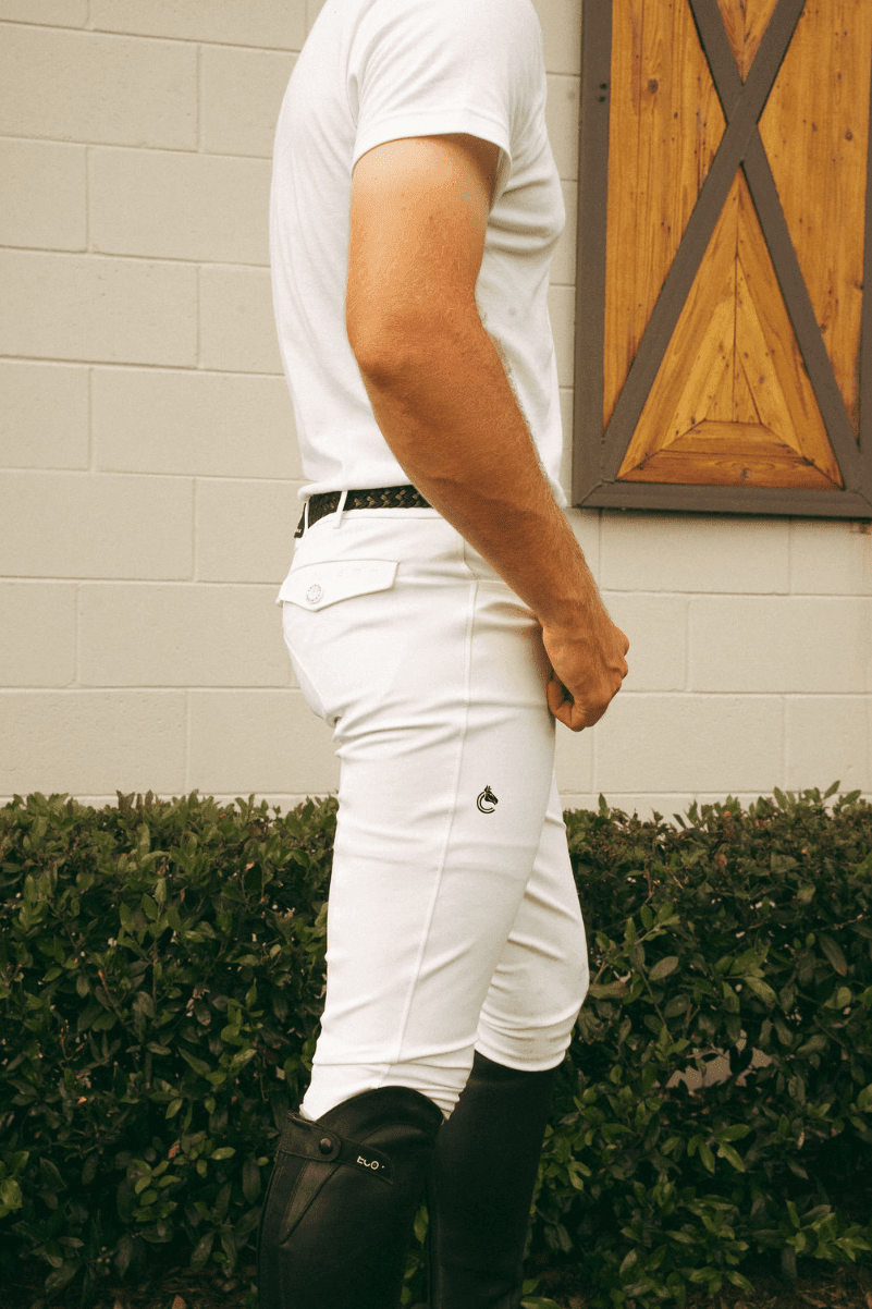 CRINIĒRE Mens Chadai Breeches | White - C R I N I Ē R E - Equiluxe Tack