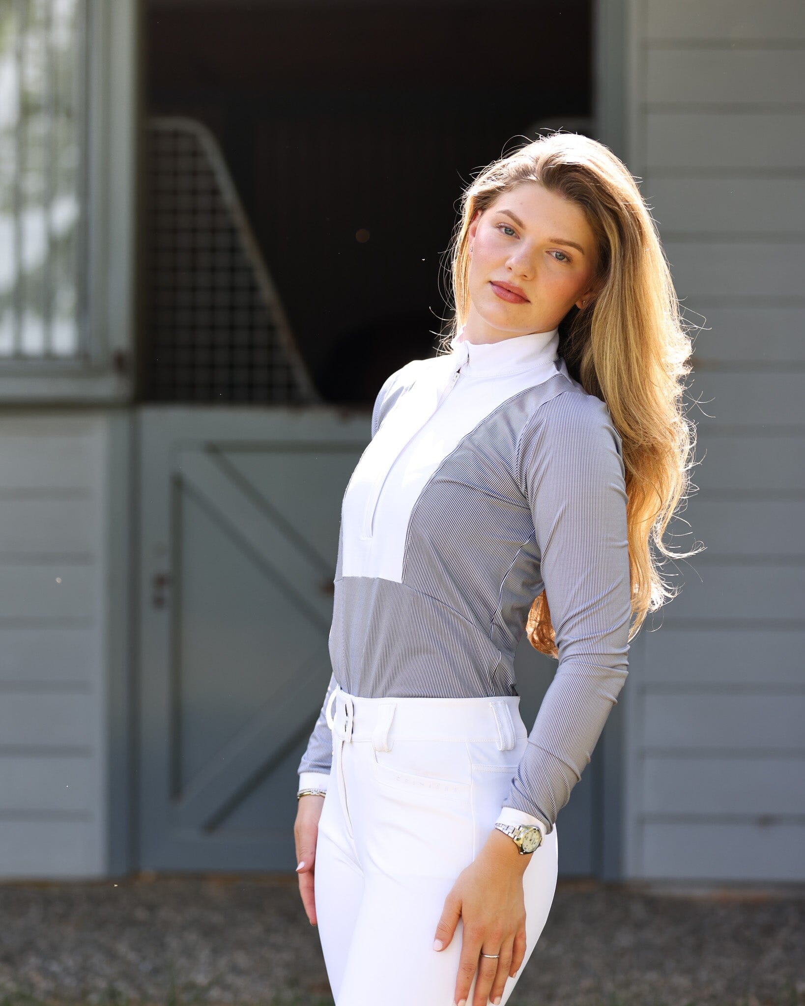 CRINIĒRE Monique Show Shirt | Black Stripes - C R I N I Ē R E - Equiluxe Tack