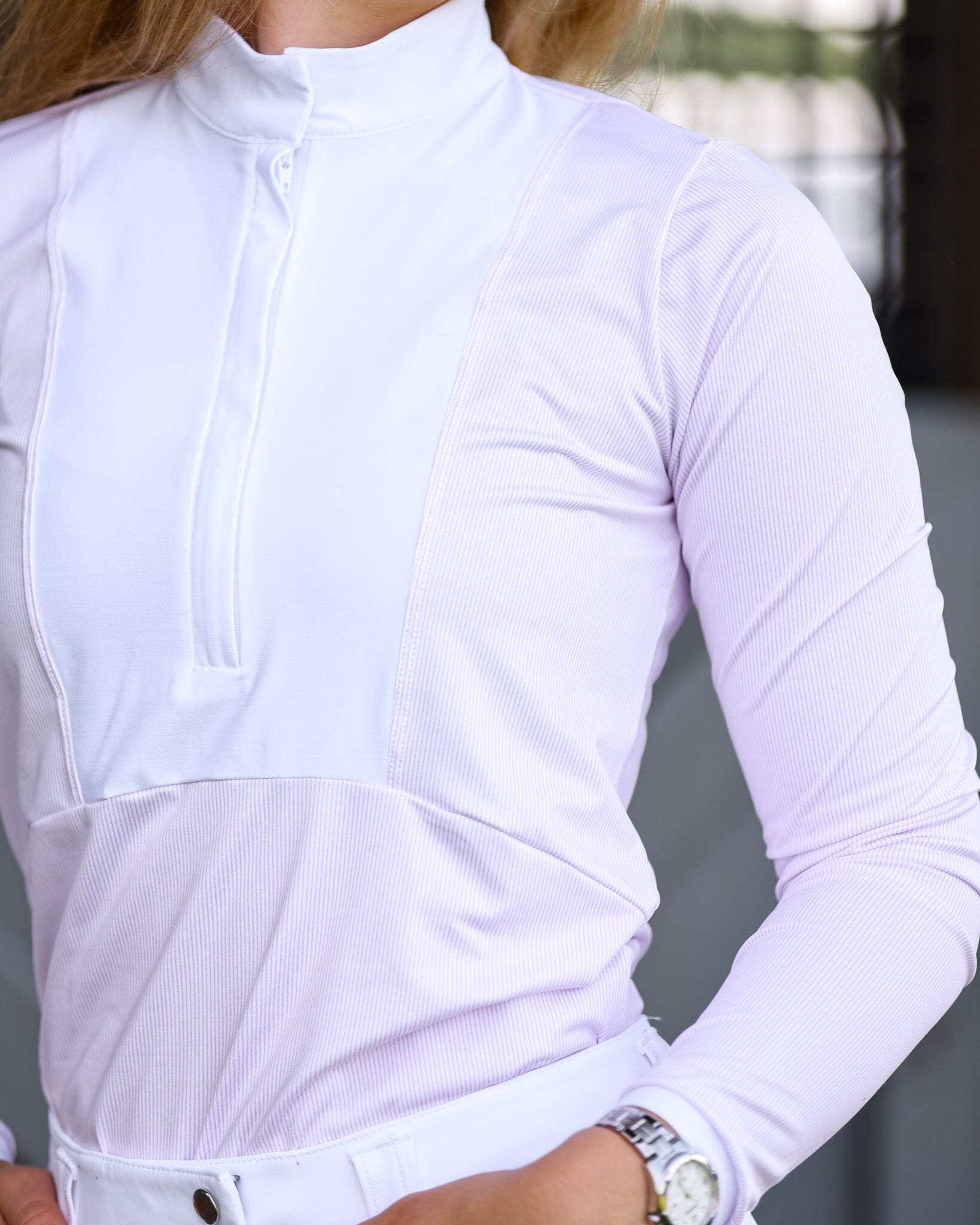 CRINIĒRE Monique Show Shirt | Blush Pink Stripes - C R I N I Ē R E - Equiluxe Tack