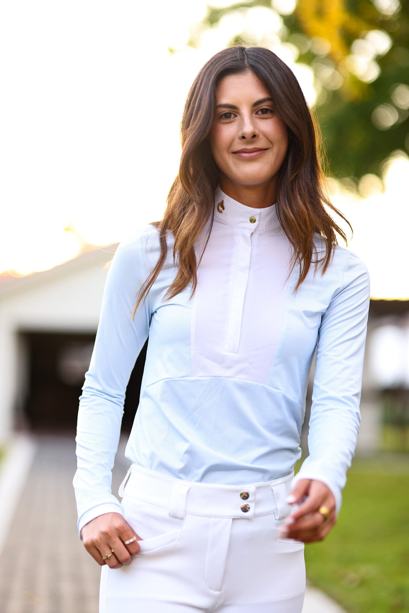 CRINIĒRE Monique Show Shirt | Breezy Blue Stripes - C R I N I Ē R E - Equiluxe Tack