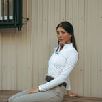 CRINIĒRE Monique Show Shirt | Taupe Stripes - C R I N I Ē R E - Equiluxe Tack