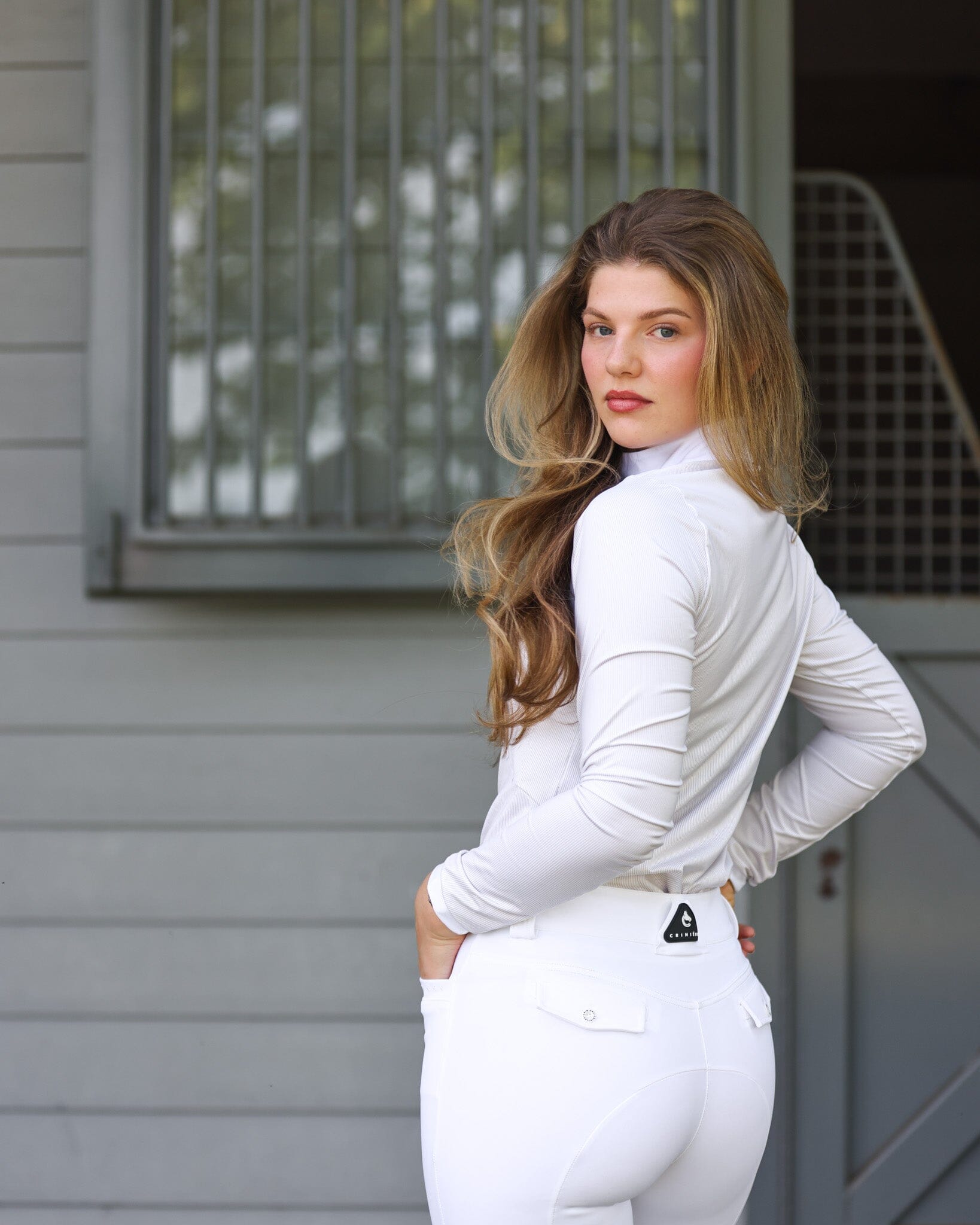 CRINIĒRE Monique Show Shirt | Taupe Stripes - C R I N I Ē R E - Equiluxe Tack