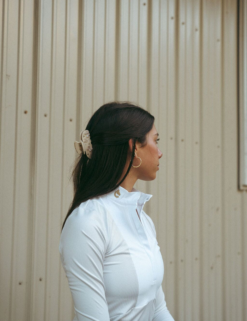 CRINIĒRE Monique Show Shirt | Taupe Stripes - C R I N I Ē R E - Equiluxe Tack