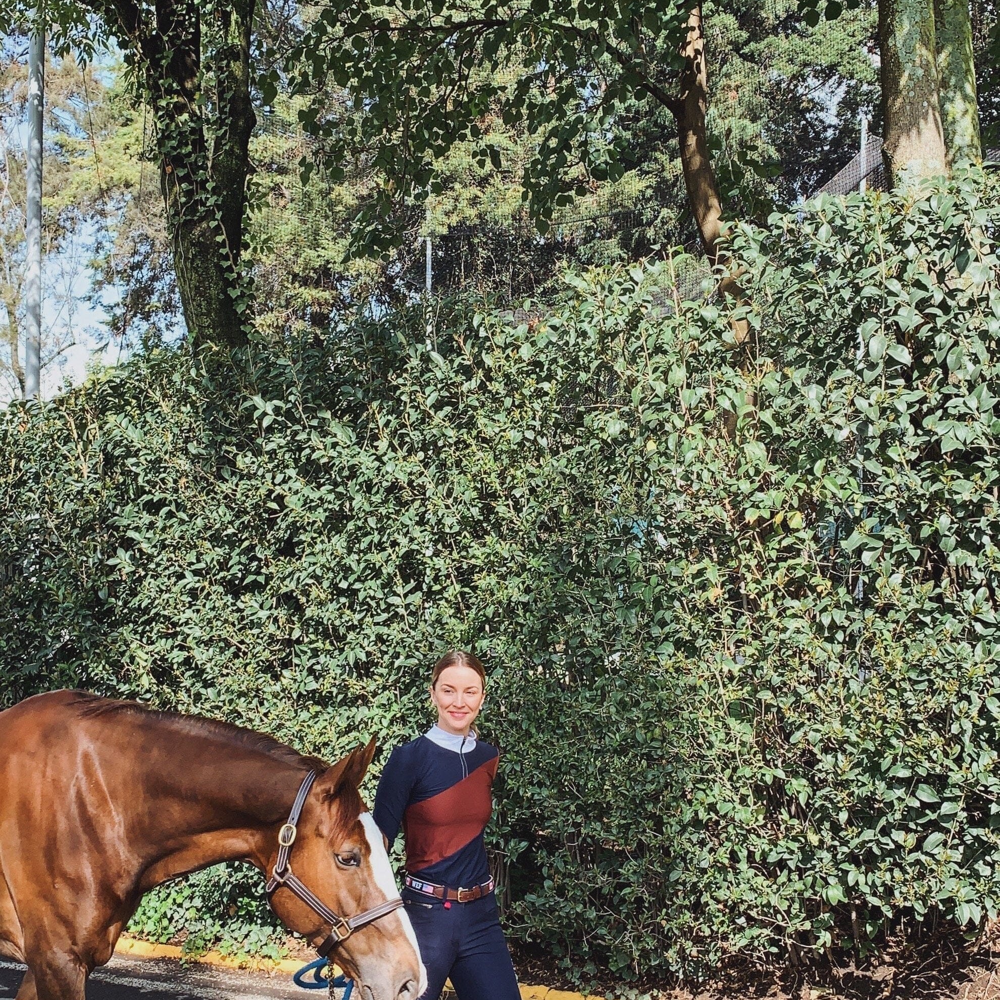 Crinière Navy & Rust Sophie Riding Shirt - CriniereLife - Equiluxe Tack