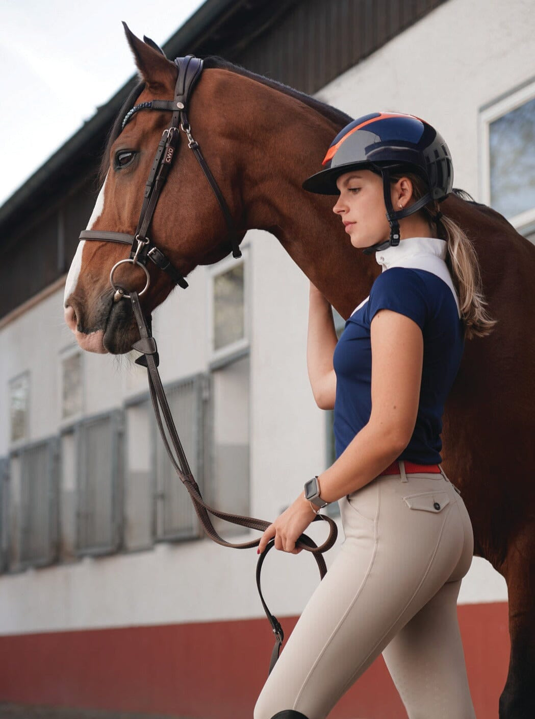 Crinière Navy & White Margot SS Show Shirt - CriniereLife - Equiluxe Tack