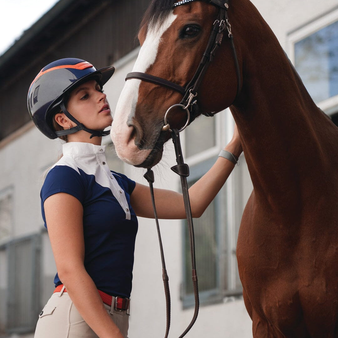 Crinière Navy & White Margot SS Show Shirt - CriniereLife - Equiluxe Tack