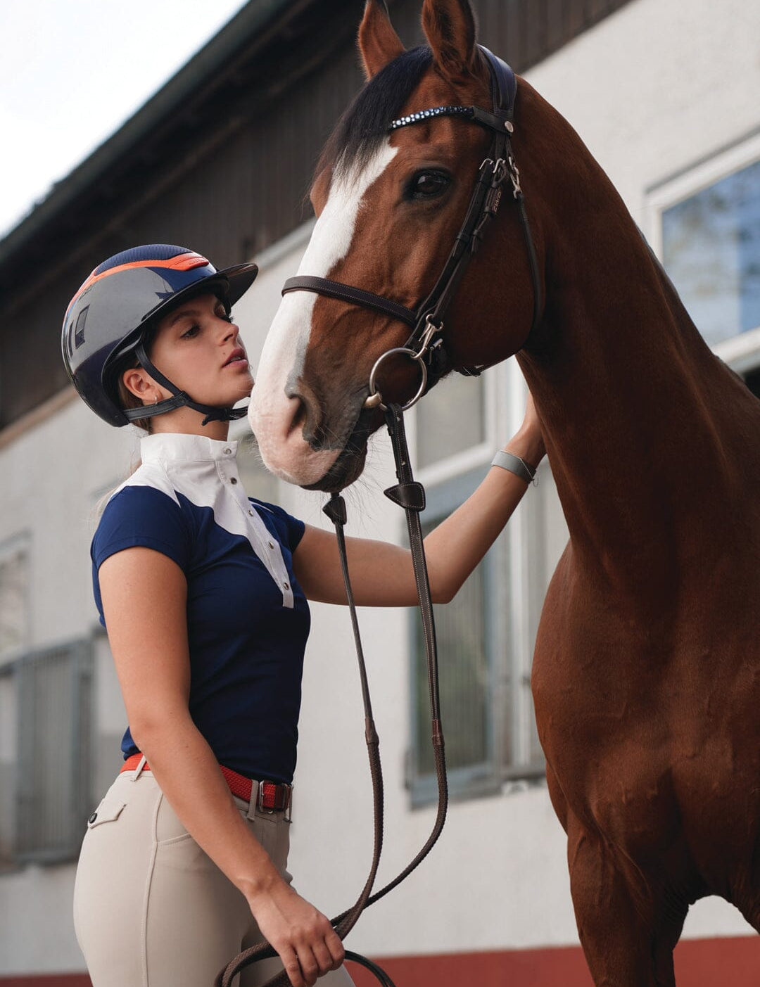 Crinière Navy & White Margot SS Show Shirt - CriniereLife - Equiluxe Tack
