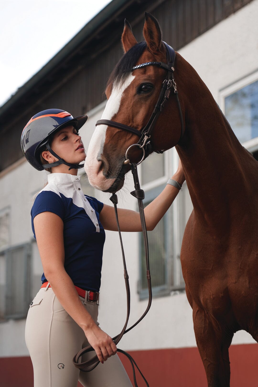 Crinière Navy & White Margot SS Show Shirt - CriniereLife - Equiluxe Tack