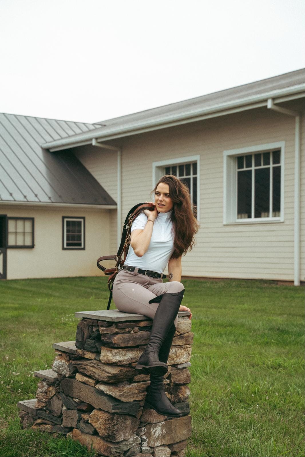 CRINIĒRE Olivia Show Shirt | Snow White - C R I N I Ē R E - Equiluxe Tack