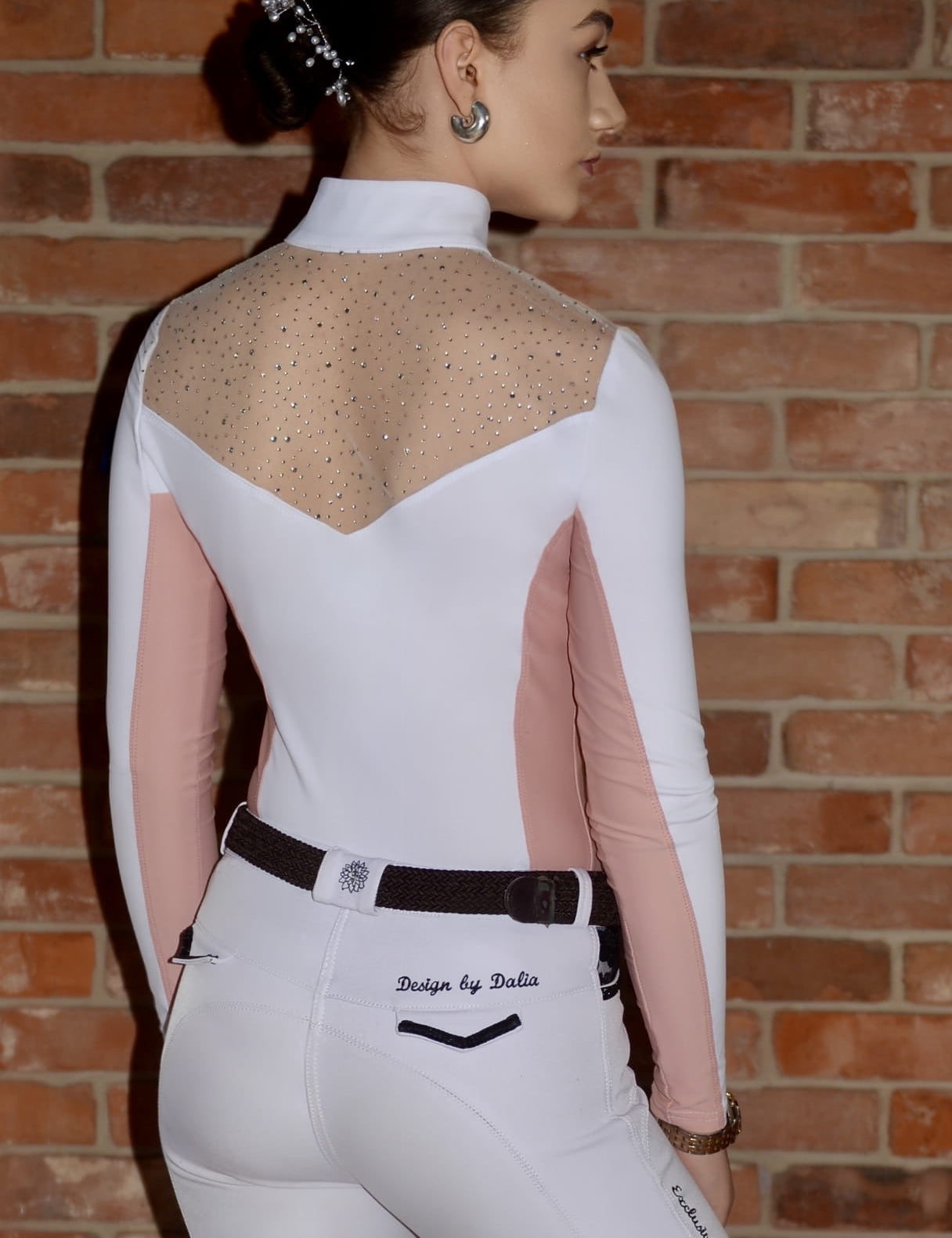 Dalia Design 'AURORA' Show Shirt - White & Pink - Dalia Design - Equiluxe Tack