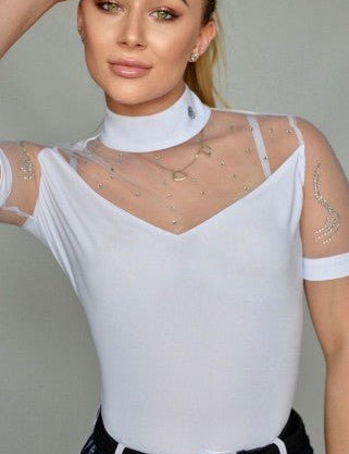 Dalia Design Women's Equestrian Show Shirt "CLARISSA" Short Sleeve - Dalia Design - Equiluxe Tack