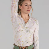 Dapplebay Dragonfly Meadow 1/4 Zip LS Riding Top - Light Pink - Breeches.com - Equiluxe Tack