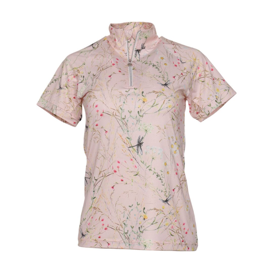 Dapplebay Dragonfly Meadow 1/4 Zip SS Riding Top-Light Pink - Equiluxe Tack