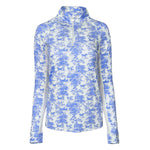 Dapplebay Equestrian Toile 1/4 Zip Light Riding Top - Long Sleeve - Blue/White - Dapplebay - Equiluxe Tack