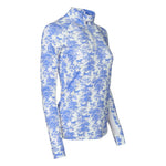 Dapplebay Equestrian Toile 1/4 Zip Light Riding Top - Long Sleeve - Blue/White - Dapplebay - Equiluxe Tack