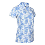 Dapplebay Equestrian Toile 1/4 Zip Light Riding Top - Short Sleeve - Blue/White - Dapplebay - Equiluxe Tack