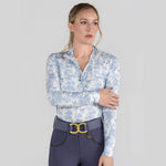 Dapplebay Equestrian Toile 1/4 Zip LS Riding Top - Moonrise - Breeches.com - Equiluxe Tack