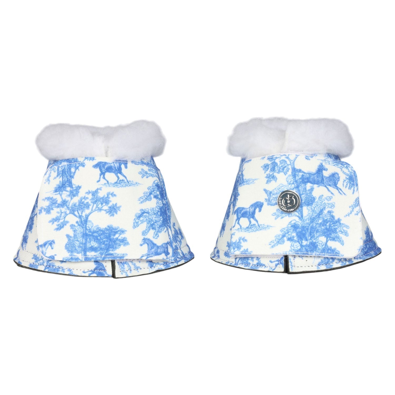 Dapplebay Equestrian Toile Bell Boots - Blue/White - Dapplebay - Equiluxe Tack