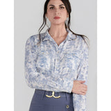 Dapplebay Equestrian Toile Breezy Button Up Top - Moonrise - Breeches.com - Equiluxe Tack