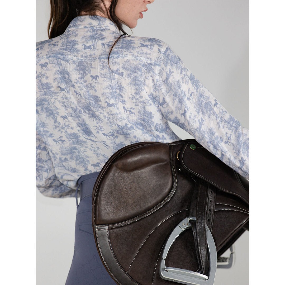Dapplebay Equestrian Toile Breezy Button Up Top - Moonrise - Breeches.com - Equiluxe Tack