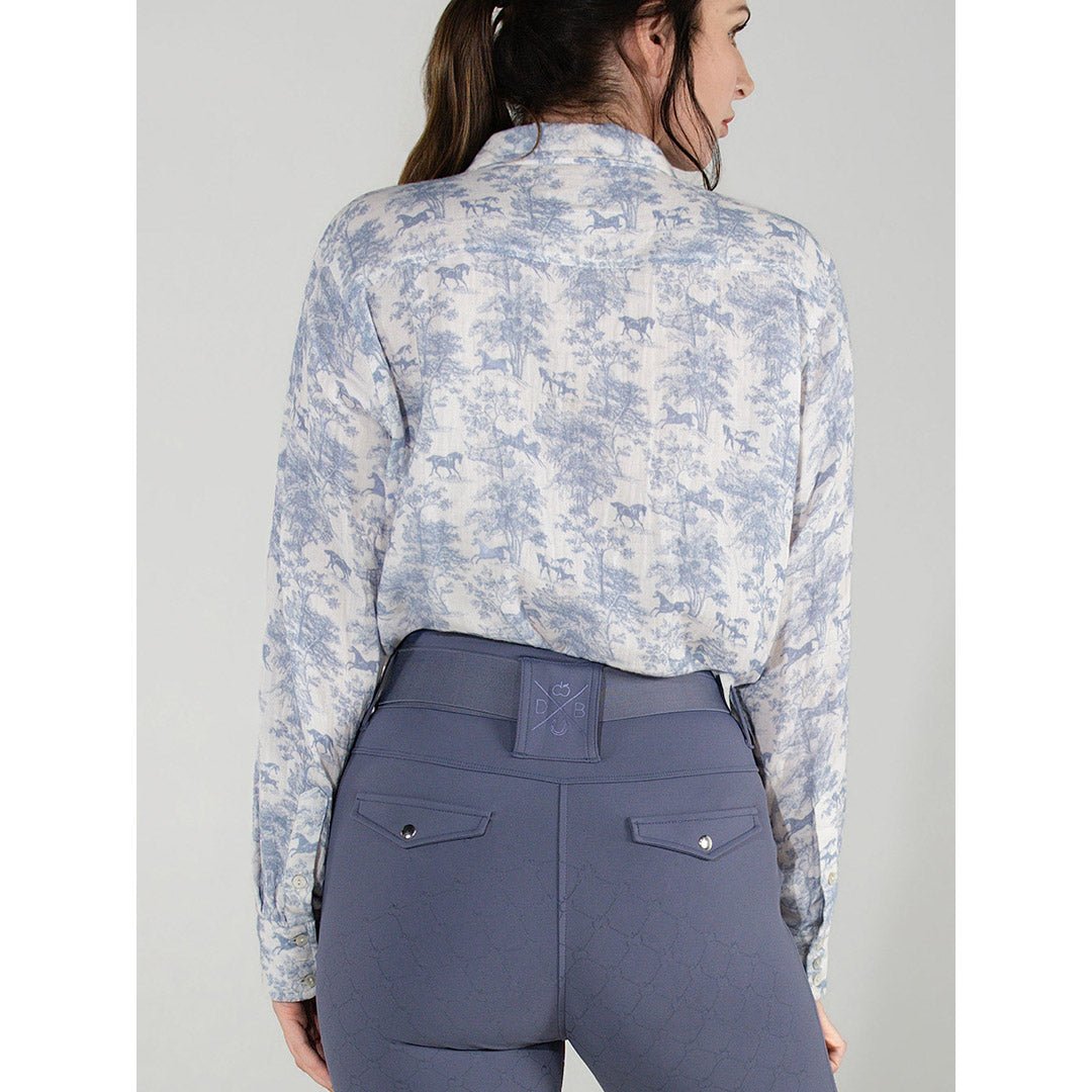 Dapplebay Equestrian Toile Breezy Button Up Top - Moonrise - Breeches.com - Equiluxe Tack