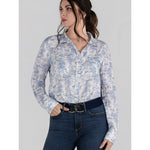 Dapplebay Equestrian Toile Breezy Button Up Top - Moonrise - Breeches.com - Equiluxe Tack