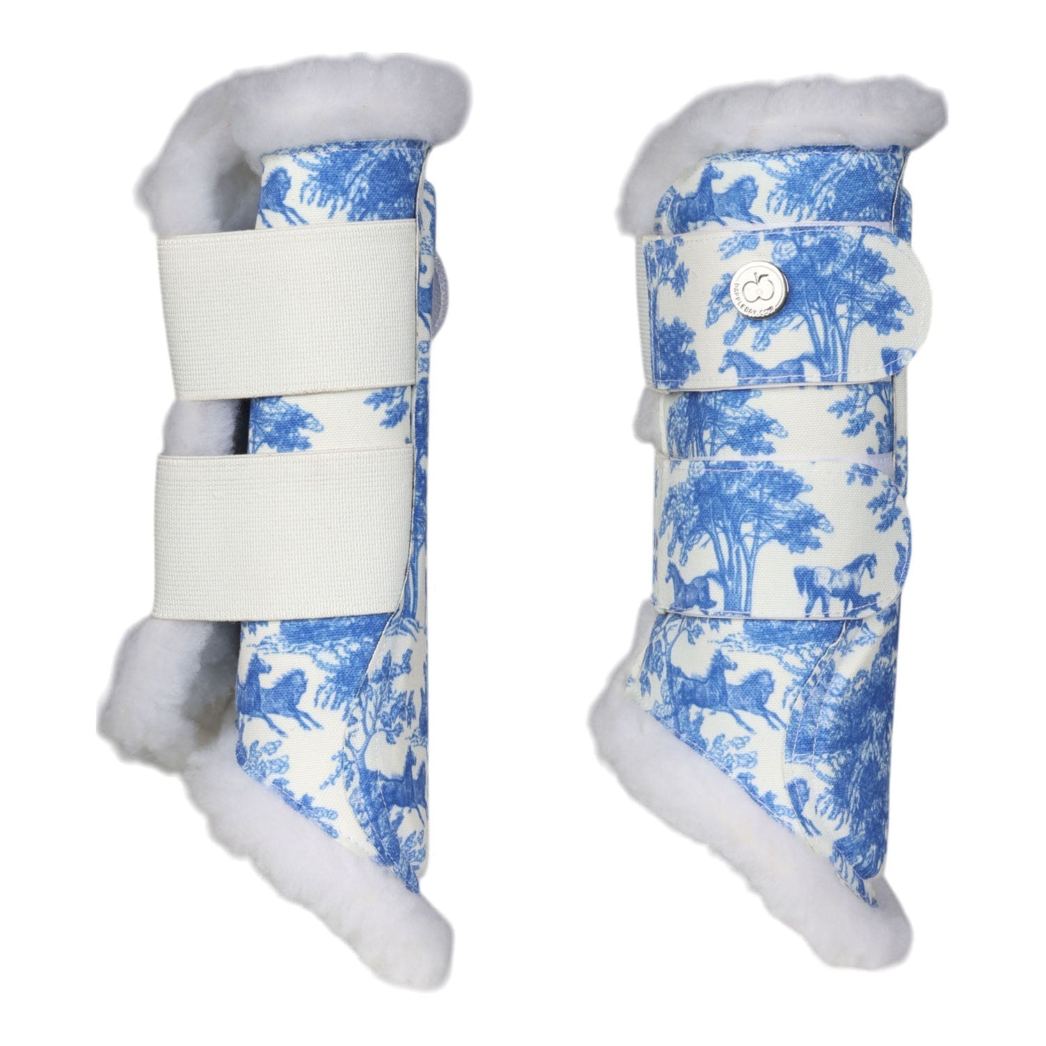 Dapplebay Equestrian Toile Brush Boots - Blue/White - Dapplebay - Equiluxe Tack