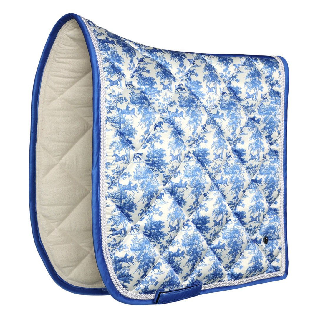 Dapplebay Equestrian Toile Dressage Saddle Pad - Blue/White - Dapplebay - Equiluxe Tack