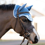 Dapplebay Equestrian Toile Fly Veil - Blue/White - Dapplebay - Equiluxe Tack