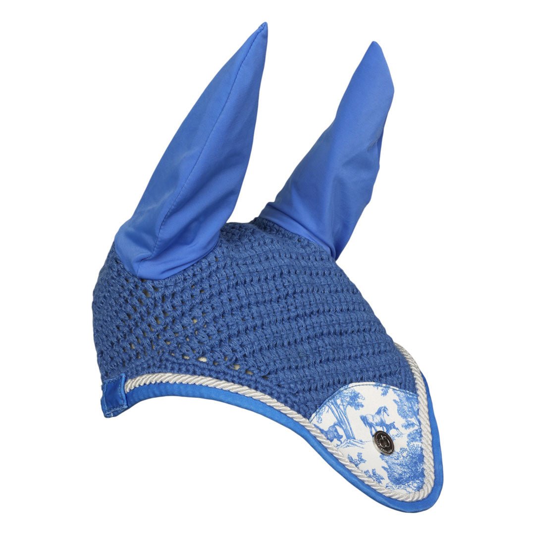 Dapplebay Equestrian Toile Pony Fly Veil - Blue/White - Dapplebay - Equiluxe Tack
