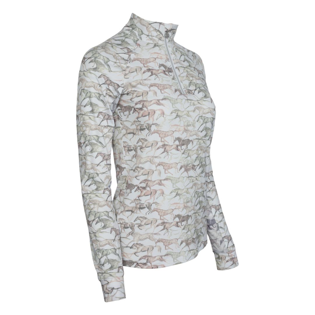 Dapplebay Galloping Watercolor 1/4 Zip Riding Top - Dapplebay - Equiluxe Tack