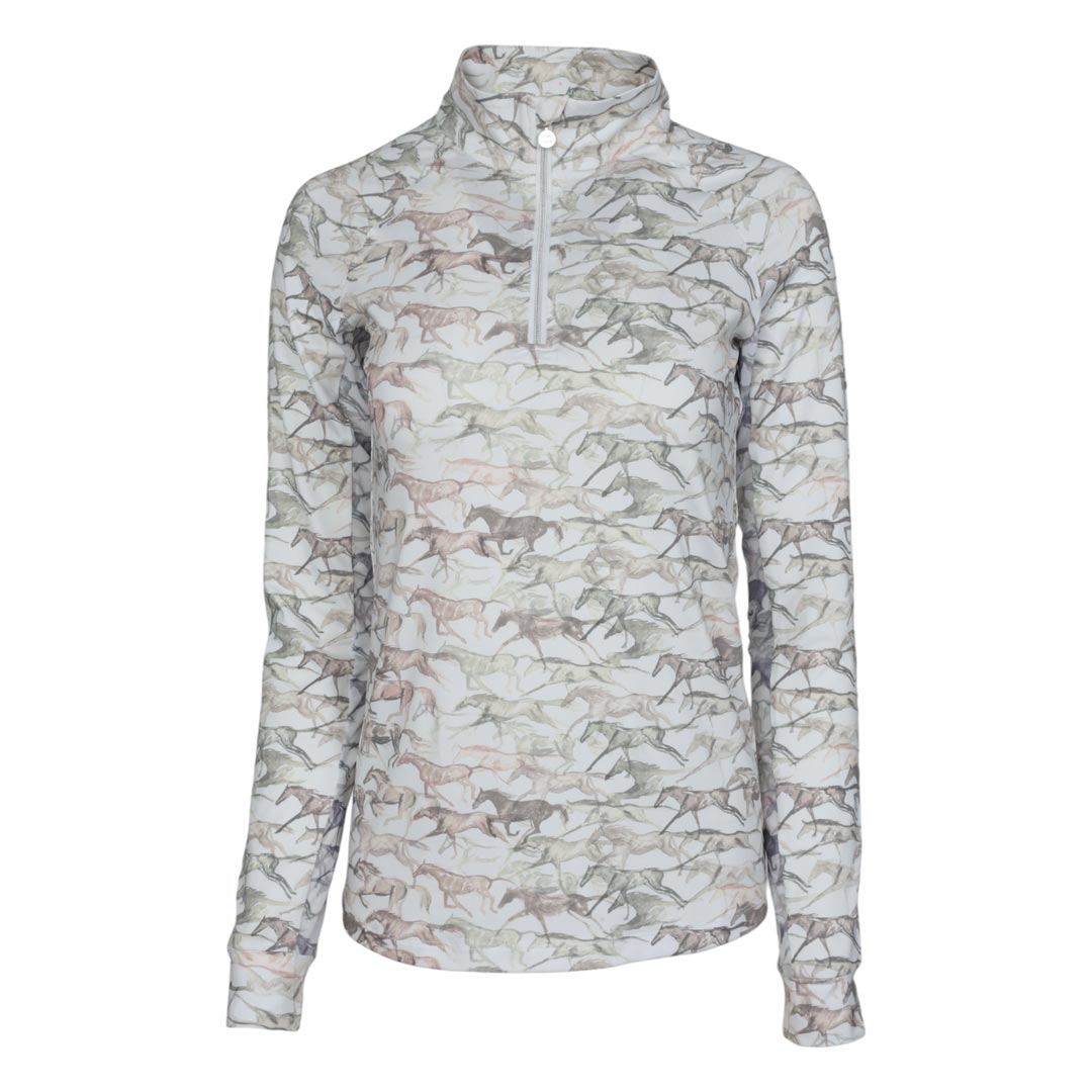 Dapplebay Galloping Watercolor 1/4 Zip Riding Top - Dapplebay - Equiluxe Tack