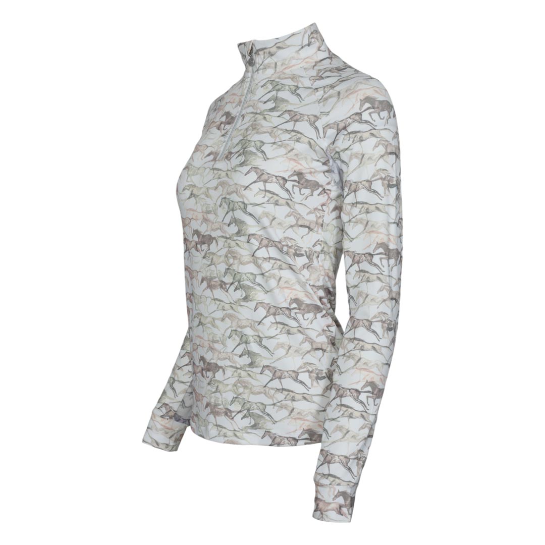 Dapplebay Galloping Watercolor 1/4 Zip Riding Top - Dapplebay - Equiluxe Tack
