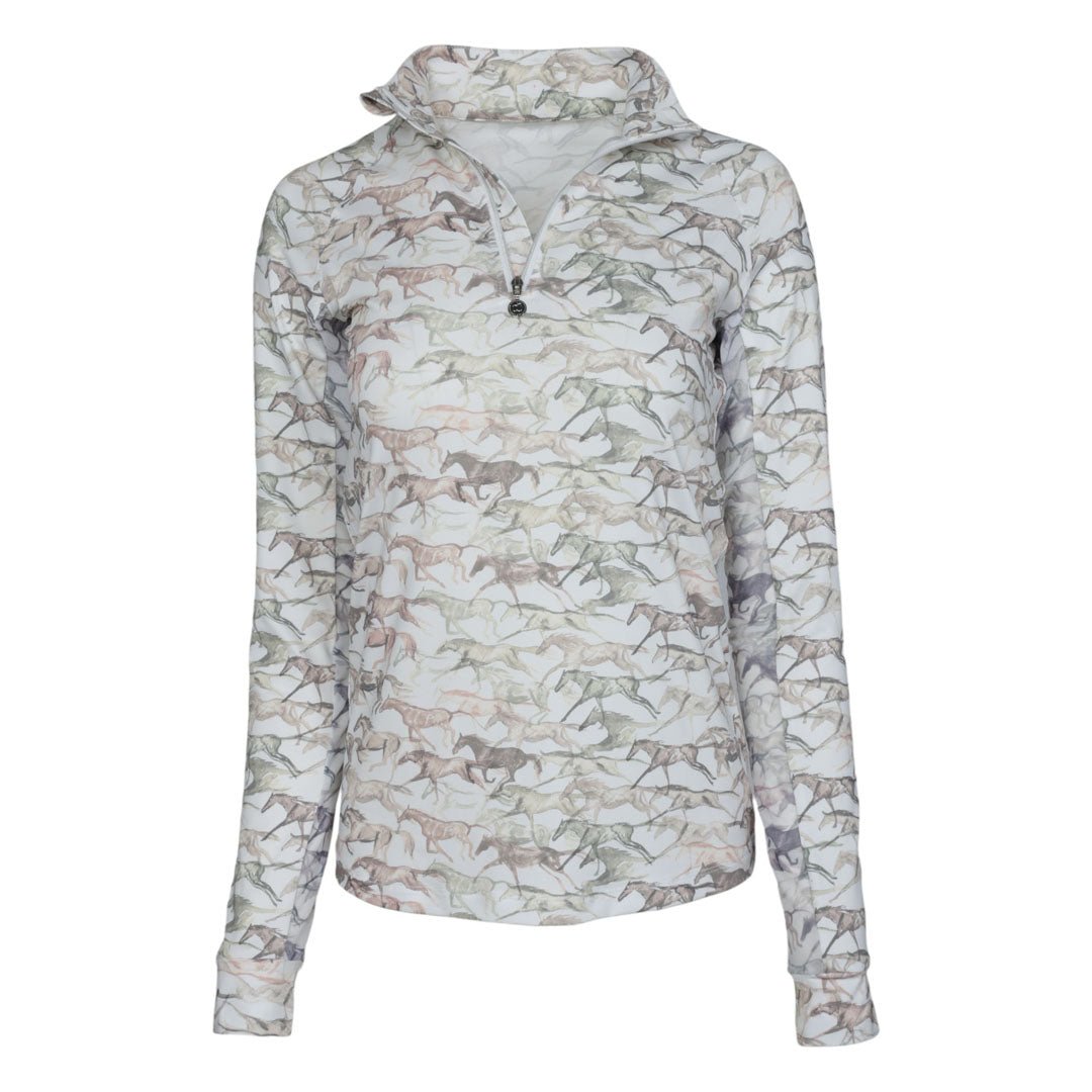 Dapplebay Galloping Watercolor 1/4 Zip Riding Top - Dapplebay - Equiluxe Tack