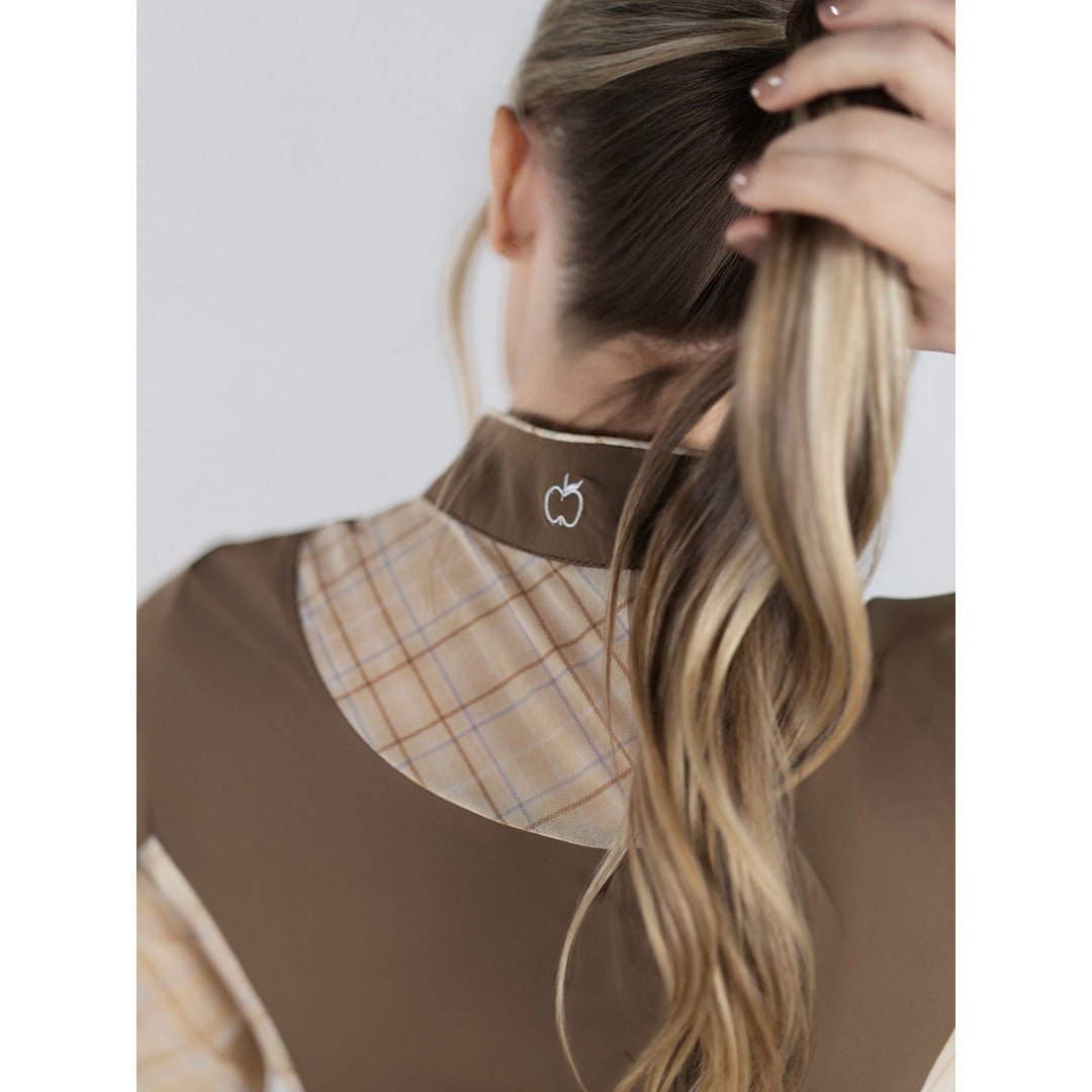 Dapplebay Grace 1/4 Zip LS Riding Top - Chestnut/Spring Plaid - Dapplebay - Equiluxe Tack