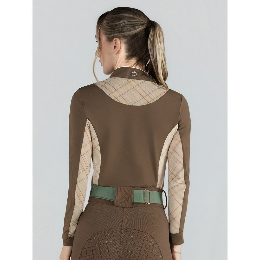 Dapplebay Grace 1/4 Zip LS Riding Top - Chestnut/Spring Plaid - Dapplebay - Equiluxe Tack