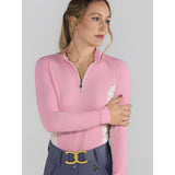 Dapplebay Grace 1/4 Zip LS Riding Top - Light Pink/Dragonfly Meadow - Breeches.com - Equiluxe Tack