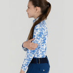 Dapplebay Kids Blue Equestrian Toile 1/4 Zip - Long Sleeve - Breeches.com - Equiluxe Tack