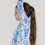 Dapplebay Kids Blue Equestrian Toile 1/4 Zip - Long Sleeve - Breeches.com - Equiluxe Tack
