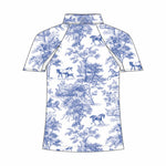 Dapplebay Kids Blue Equestrian Toile 1/4 Zip - Short Sleeve - Dapplebay - Equiluxe Tack