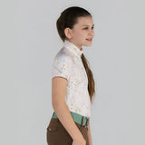 Dapplebay Kids Dragonfly Meadow 1/4 Zip SS Riding Top - Light Pink - Breeches.com - Equiluxe Tack