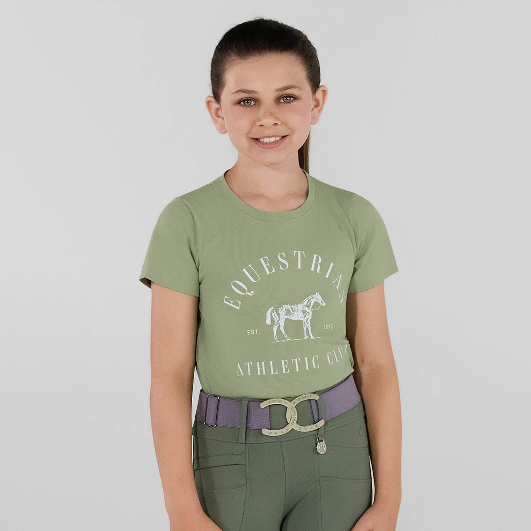 Dapplebay Kids Equestrian Athletic Club Tee - Sage - Dapplebay - Equiluxe Tack