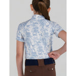 Dapplebay Kids Equestrian Toile 1/4 Zip SS Riding Top - Moonrise - Breeches.com - Equiluxe Tack