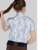 Dapplebay Kids Equestrian Toile 1/4 Zip SS Riding Top - Moonrise - Breeches.com - Equiluxe Tack