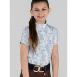 Dapplebay Kids Equestrian Toile 1/4 Zip SS Riding Top - Moonrise - Breeches.com - Equiluxe Tack