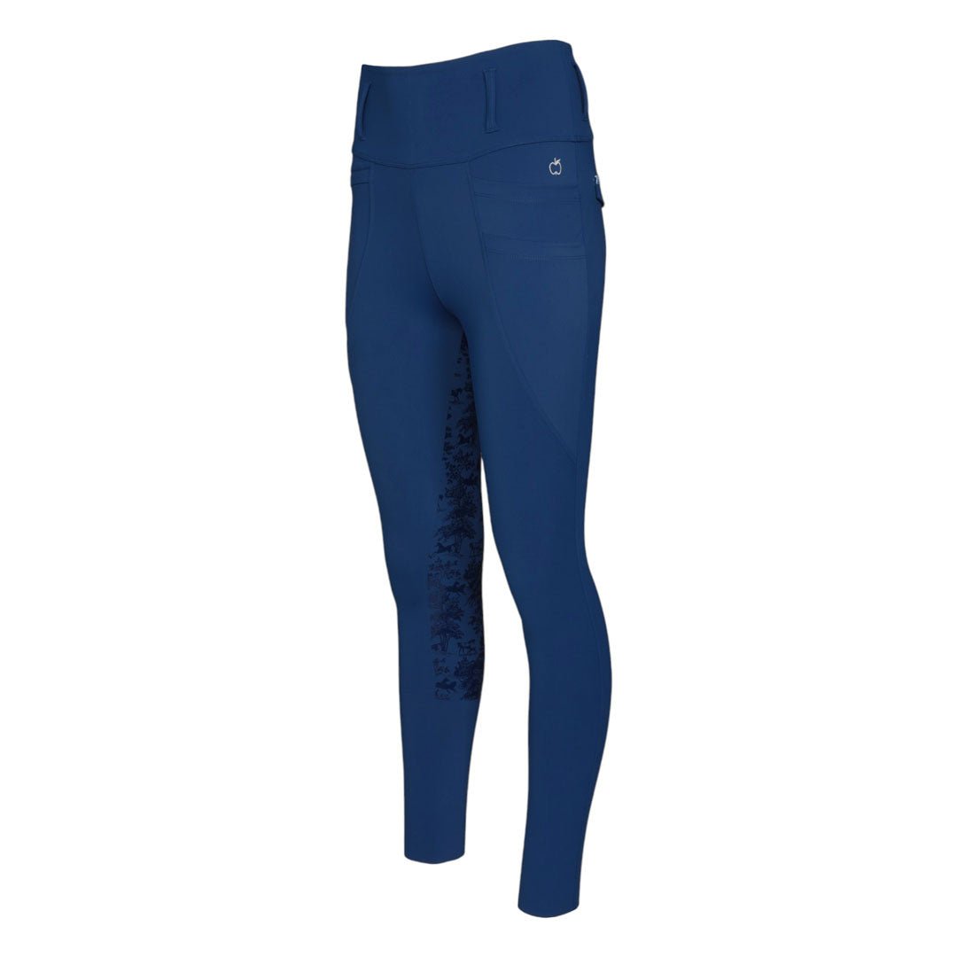Dapplebay Kids Equestrian Toile Essential Tights - Bright Navy - Dapplebay - Equiluxe Tack