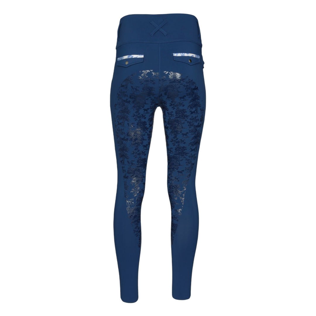 Dapplebay Kids Equestrian Toile Essential Tights - Bright Navy - Dapplebay - Equiluxe Tack